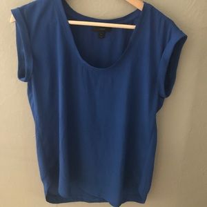 Jcrew Royal Blue Rolled Sleeve Top